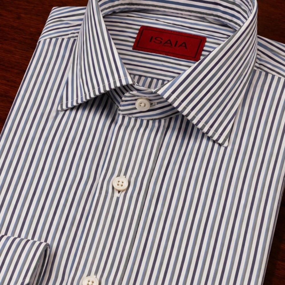 ISAIA Multi-Color Striped Dress Shirt